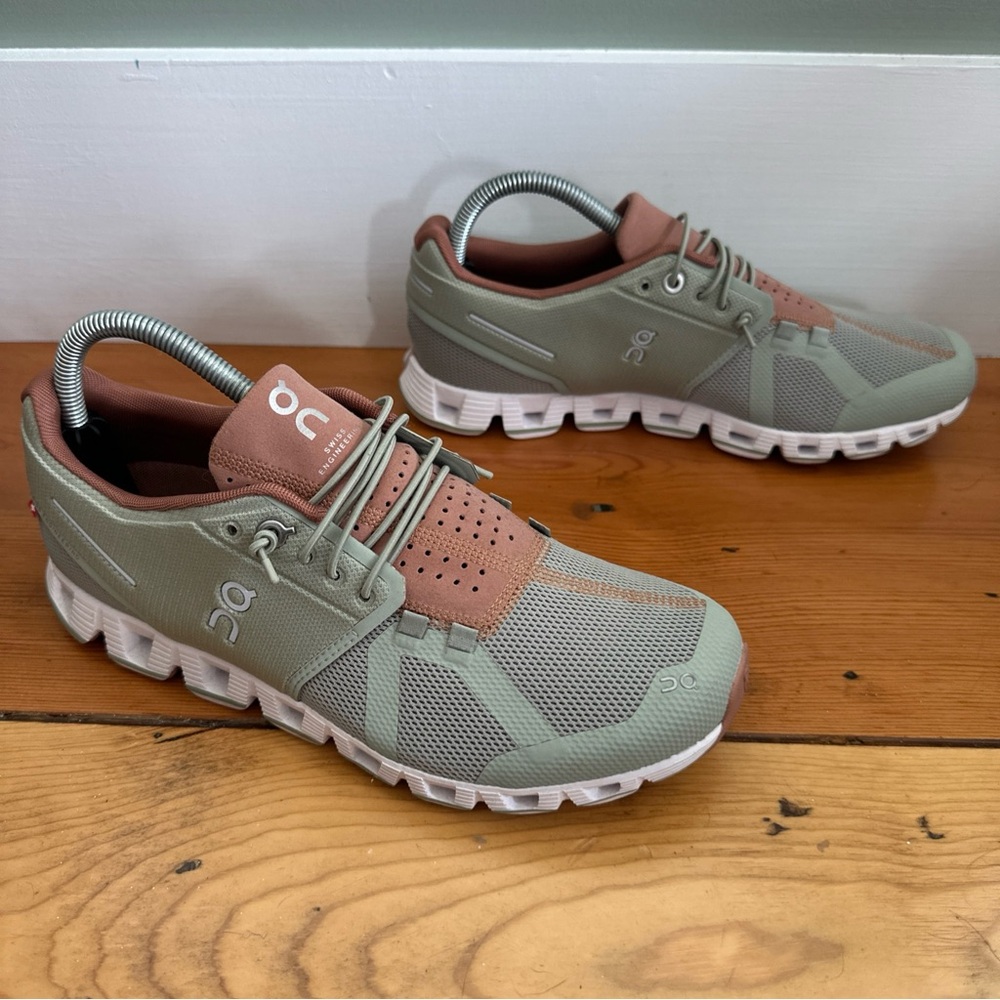 On Cloud 6 Shoes Women’s Size 9 Green Brown Running Sneakers Leaf Mocha Cloudtec